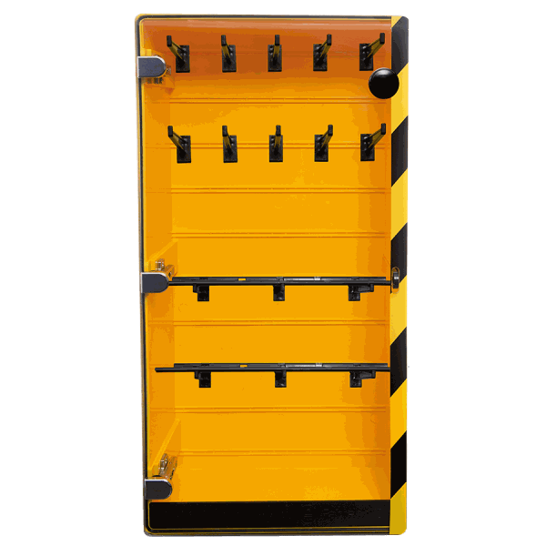 Cabinets de rangement pour cadenassage jaune