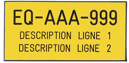 [ID-2X4-EQUIP] Plaques d'équipements autocollantes 2"x4" jaune 1/16"