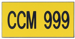 [ID-3X6-CCM] Plaques de ccm autocollantes 3"x6" jaune 1/16"