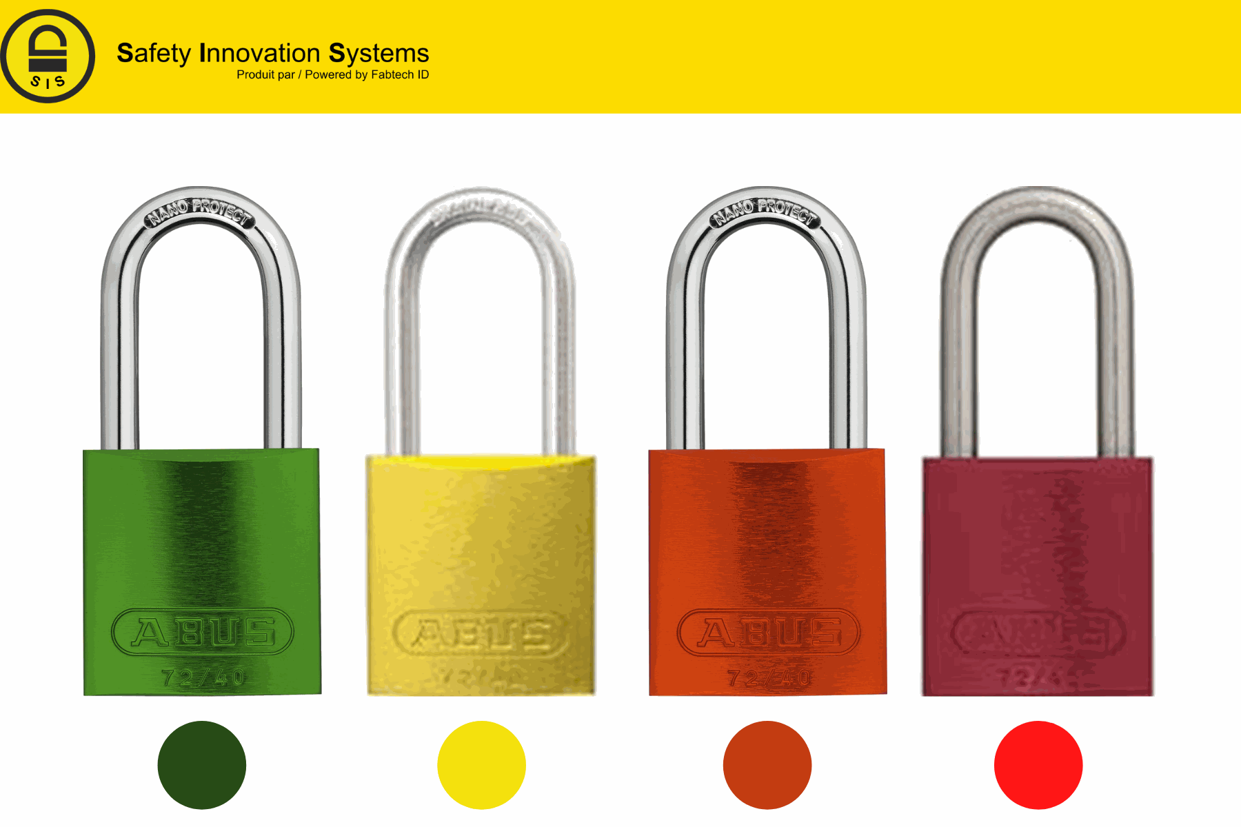 Cadenas personnel, de contrôle, de série et d'emprunt Fabtech ID programme de cadenassage