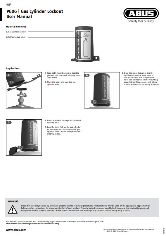 Dispositif pour valve de bouteille de gaz ABUS