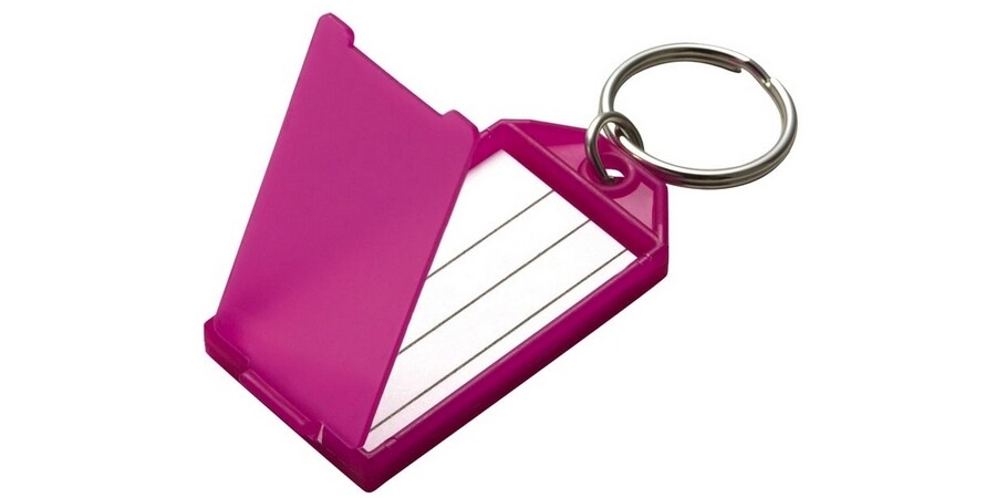 Key Tag with Flap & Split Ring -RED