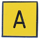 Plaques de tiroir de ccm 1"x1" jaune 1/16" & autocollant