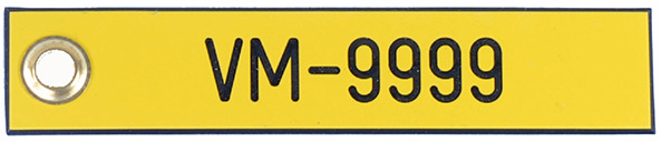 Plaques de valves 1"x5" en phenolic jaune 1/8" & 1 oeillet