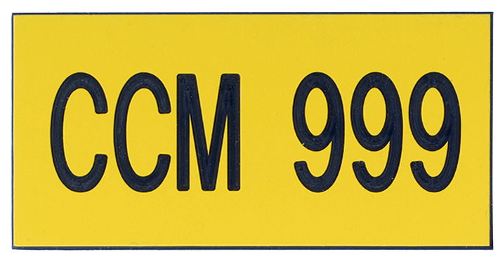 Plaques de ccm autocollantes 3"x6" jaune 1/16"