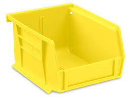 Plastic stacking bins 5 1/2 x 4 x 3", Yellow