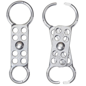 Dual Jaw Clearance Aluminum Lockout Hasp, 1in (25mm) and 1-1/2in (38mm) Master