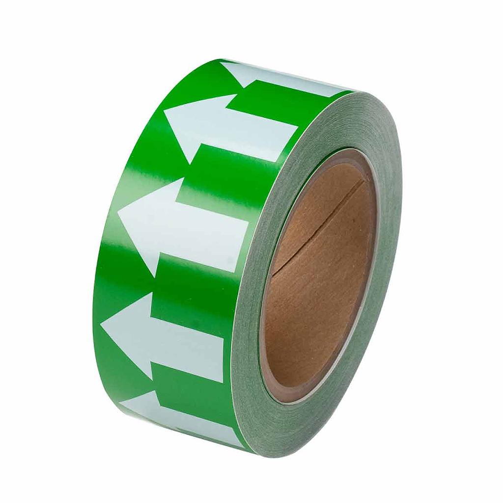 Bande avec flèche blanche sur vert 2"x30vg (720 flèches)