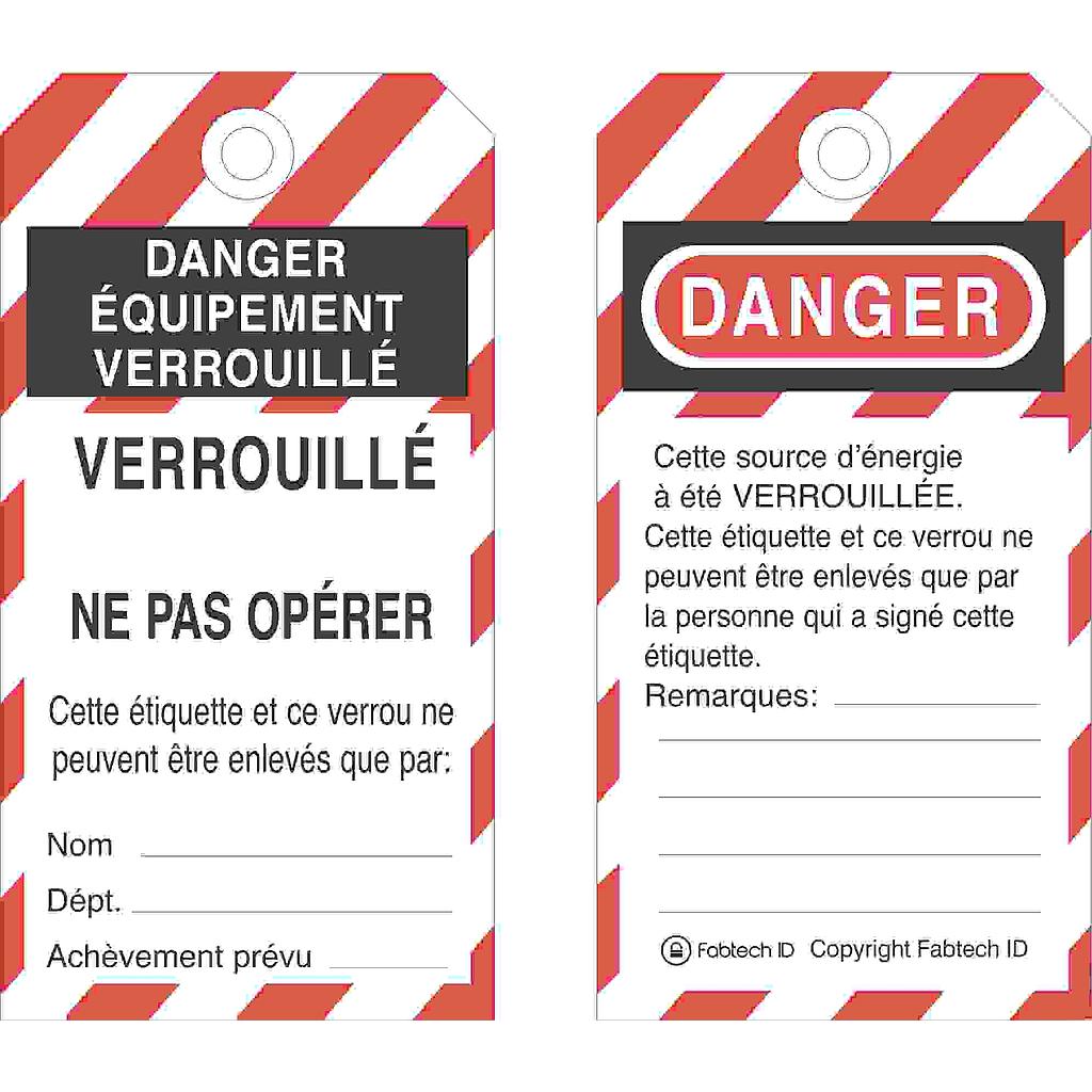 Étiquettes NE PAS OPÉRER sans oeillet (pqt de 25)