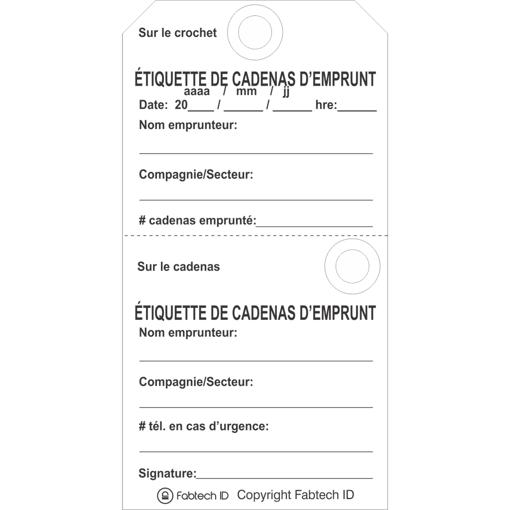 Étiquette d'emprunt en carton de 3"x5.75" (pqt 25)
