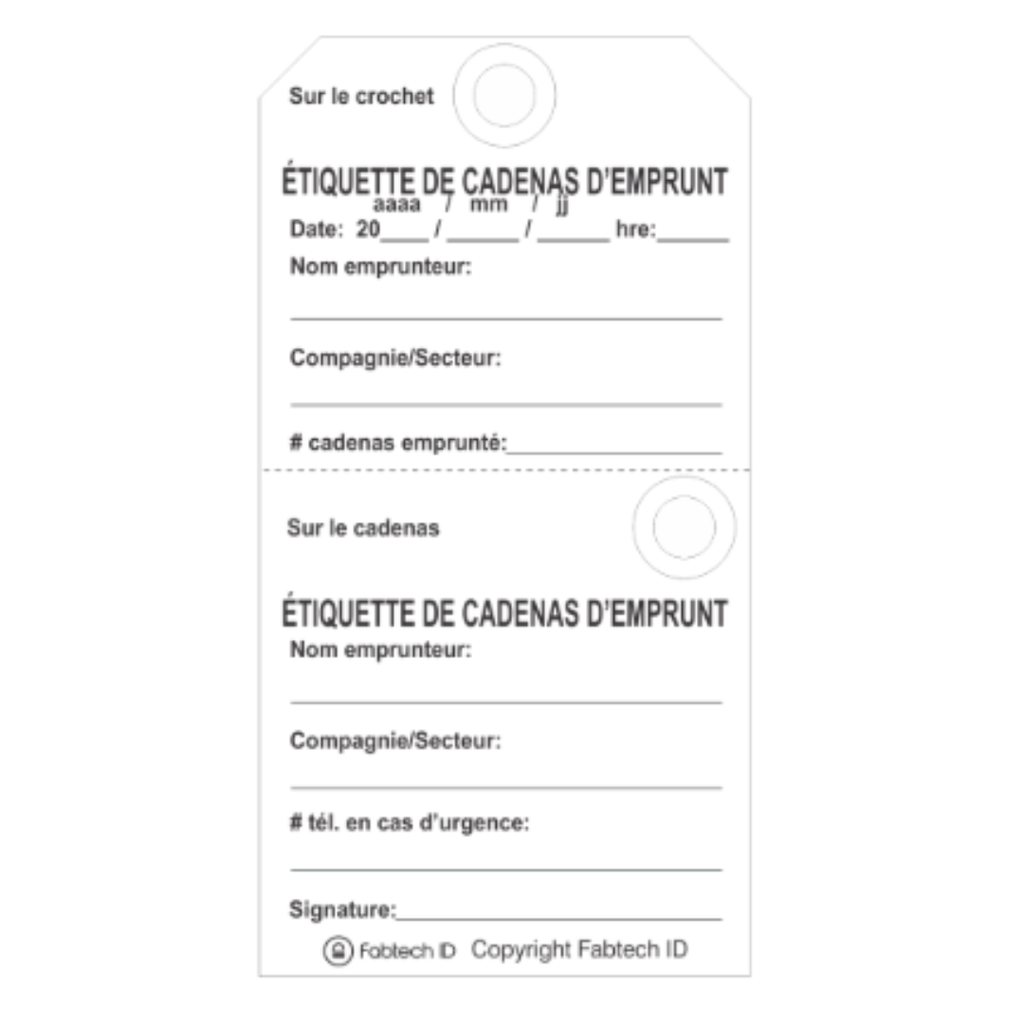 Étiquette d'emprunt en carton de 3"x 5.75" (pqt 25)