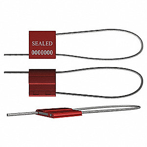 FlexiGrip Cable Seal 12" pré-numérotés dia.1/16" rouge