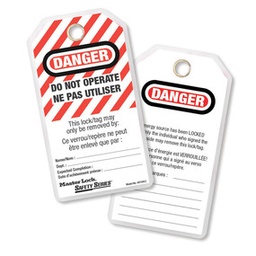 [ID-497ABLC] Do Not Operate Safety Tag, French/English, Laminated - pack 12 Master