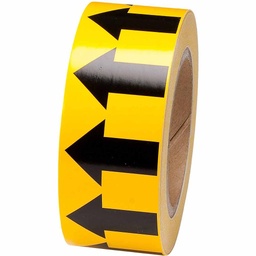 [ID-91420] Bande avec flèche noir sur jaune 2"x30vg (720 flèches)