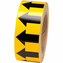 [ID-91420] Black on Yellow Pipe Marker Tape with Arrows 2"x30vg Brady (720 arrows)