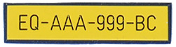 [ID-0.5X2-BP] Plaques de B-P 0.5"x2" en plastique jaune 1/16" & autocollant