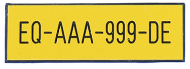 [ID-1X3-DE] Plaques de dispositif électrique 1"x3" jaune 1/16" & autocollant