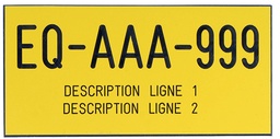 [ID-4X8-EQUIP-REV] Equipment plates 4"x8" rev. yellow 1/16" & sticker