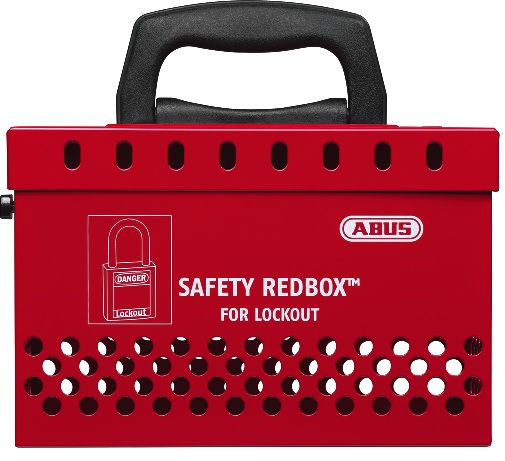 [ID.-B835] Boite de cadenassage rouge en métal (Abus)