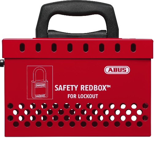 [ID.-B835] Red metal lockout box (Abus)