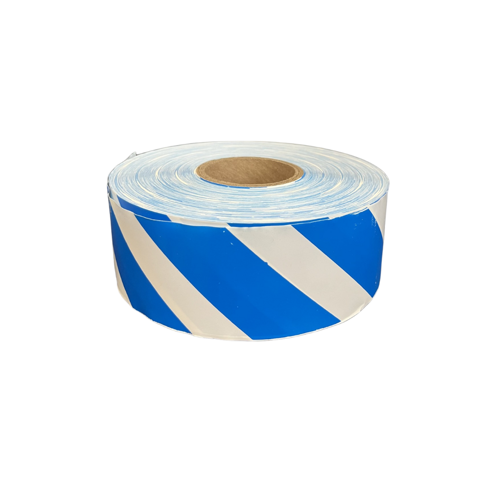 Ruban a baricade - 3" x 100', Bleu/Blanc