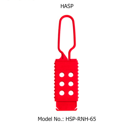 [ID-HSP-RNH-65] Moraillon en nylon, non conducteur, diamètre de l'anse de 5,0mm. Peut accueillir 6 cadenas